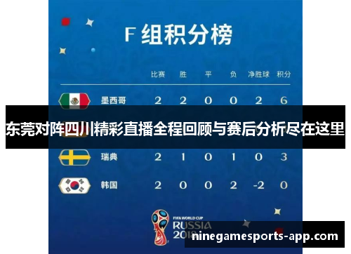 东莞对阵四川精彩直播全程回顾与赛后分析尽在这里